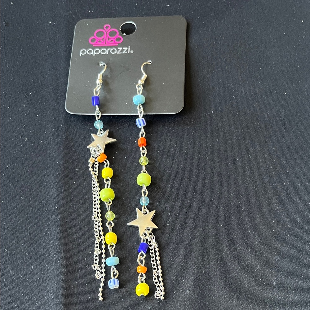 Paparazzi Multicolor Beaded Star Earrings